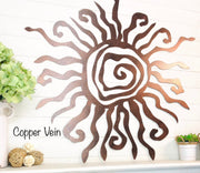 Metal Sun Wall Art | Whimsical Spiral Sun, Garden & Patio Decor
