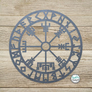Vegvisir Rune Metal Wall Art – Viking Compass, Nordic Decor