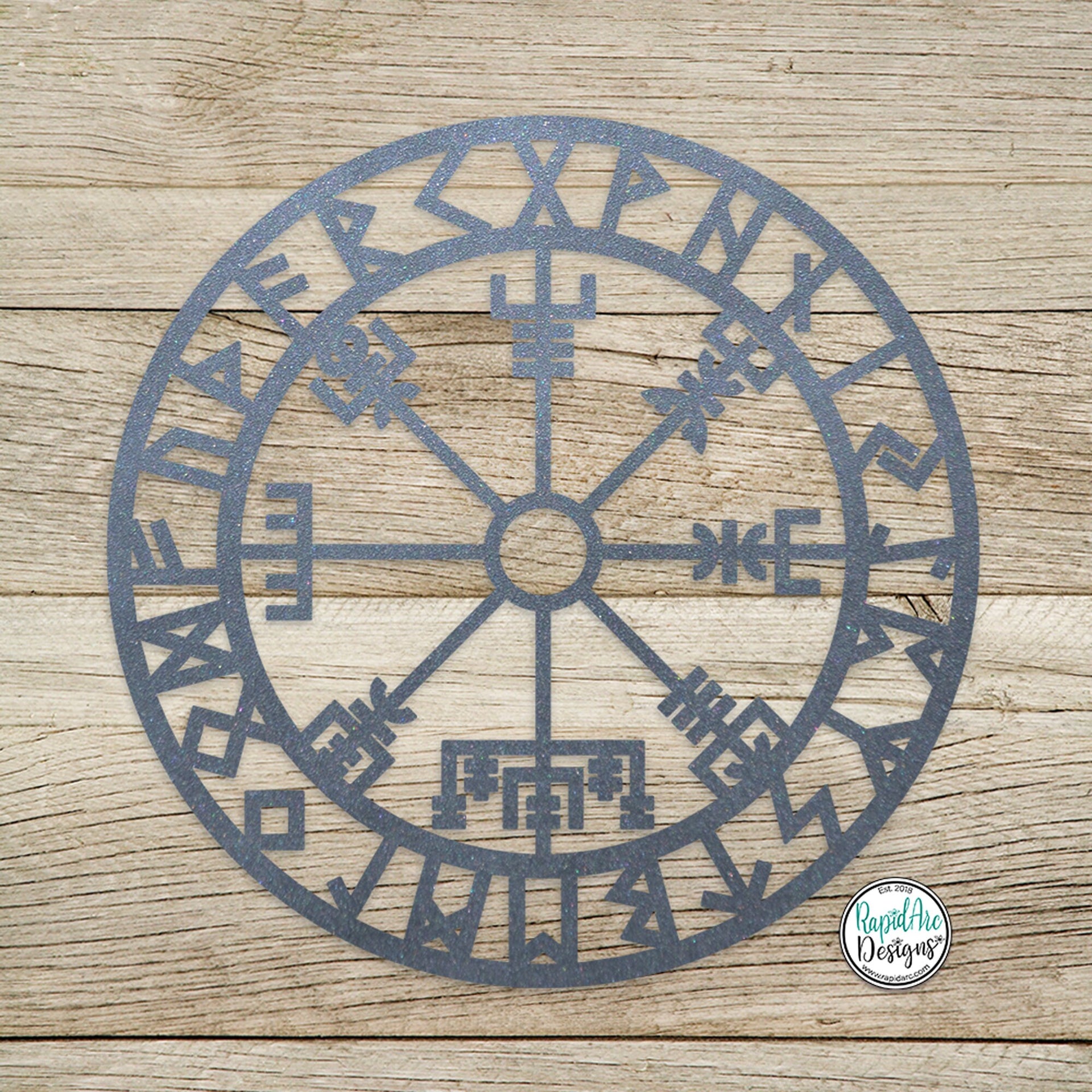 Vegvisir Rune Metal Wall Art – Viking Compass, Nordic Decor