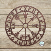 Vegvisir Rune Metal Wall Art – Viking Compass, Nordic Decor