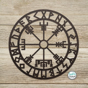 Vegvisir Rune Metal Wall Art – Viking Compass, Nordic Decor