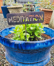 Metal Garden Row Marker Sign - Customizable Vegetable and Herb Sign with Stake - Metal Garden Art - Garden Plant Label - Garden Row Stake
