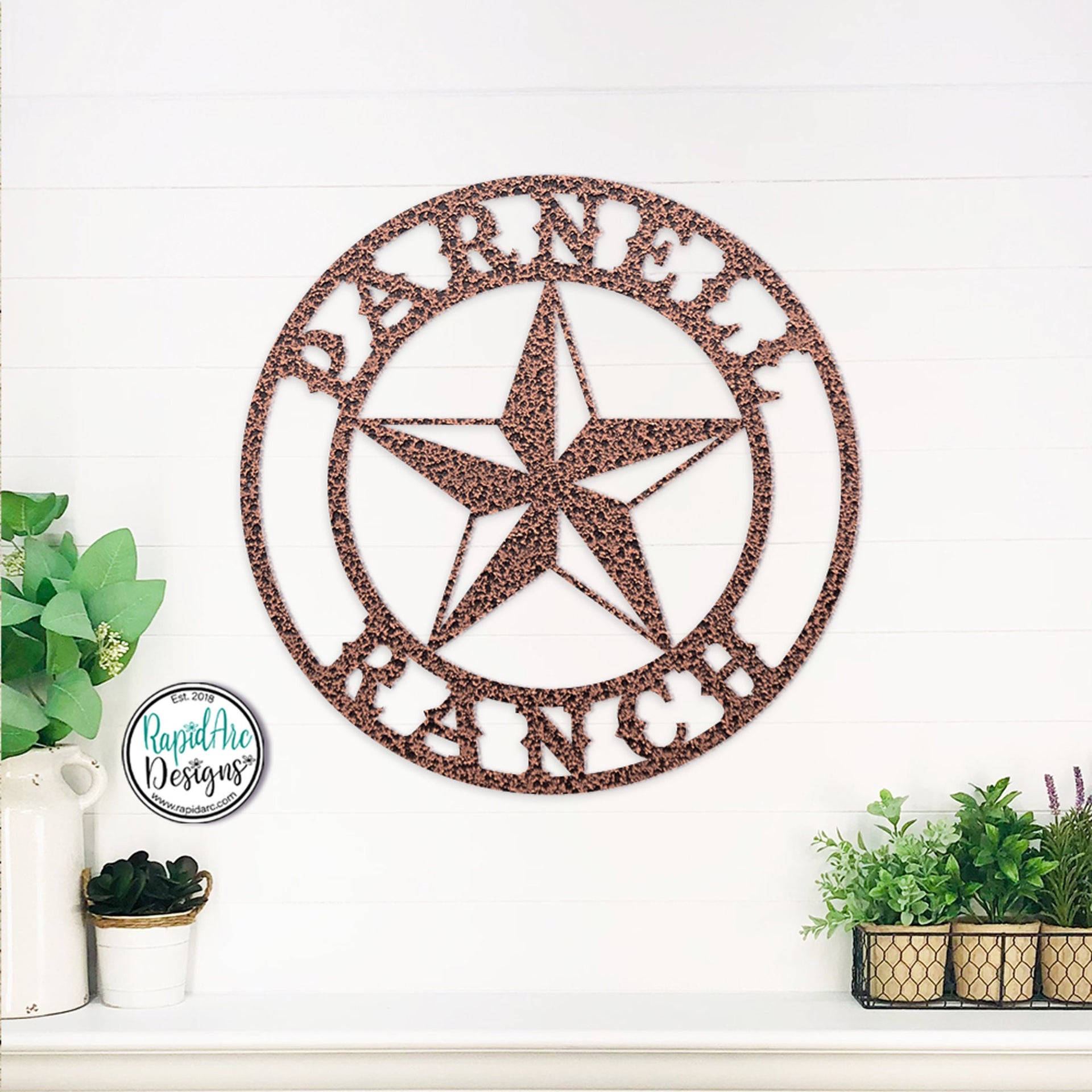 Personalized LONE STAR Name Sign | Custom Outdoor Texas Star Monogram | Old West Saloon | Ranch Sign | Cowboy Wall Decor | Metal Wall Art