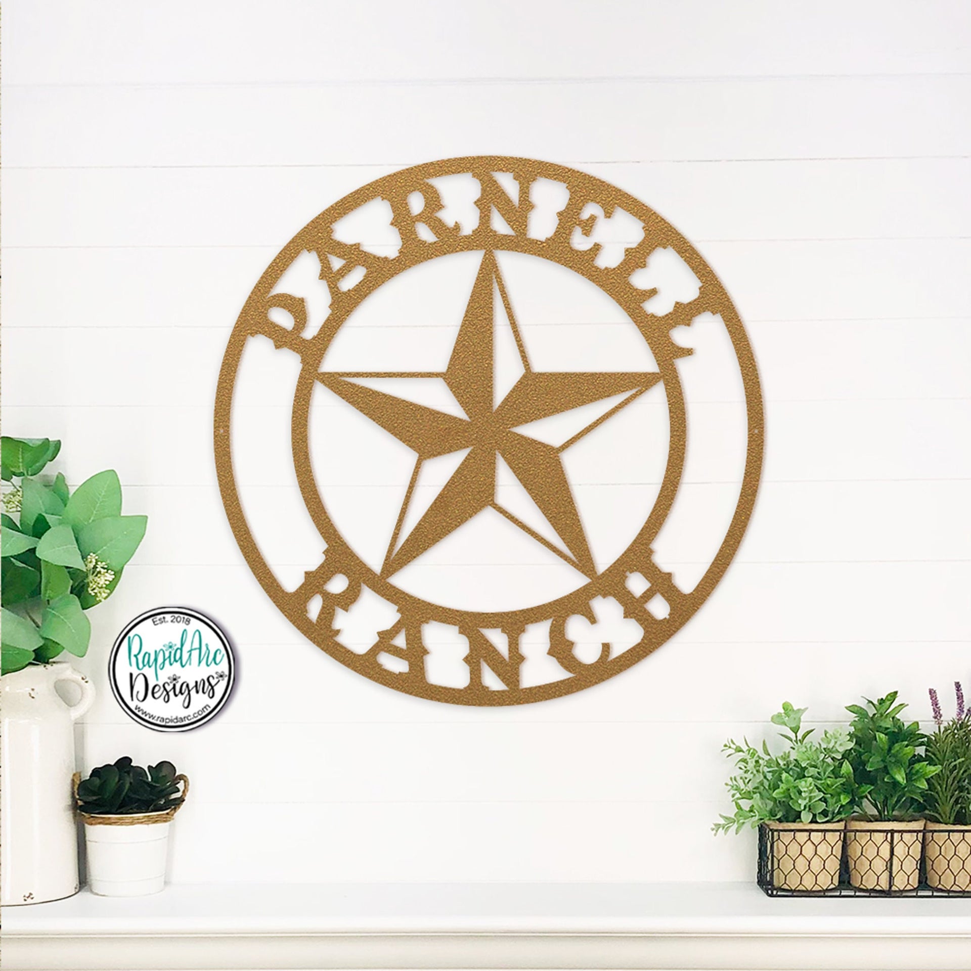 Personalized LONE STAR Name Sign | Custom Outdoor Texas Star Monogram | Old West Saloon | Ranch Sign | Cowboy Wall Decor | Metal Wall Art