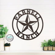 Personalized LONE STAR Name Sign | Custom Outdoor Texas Star Monogram | Old West Saloon | Ranch Sign | Cowboy Wall Decor | Metal Wall Art