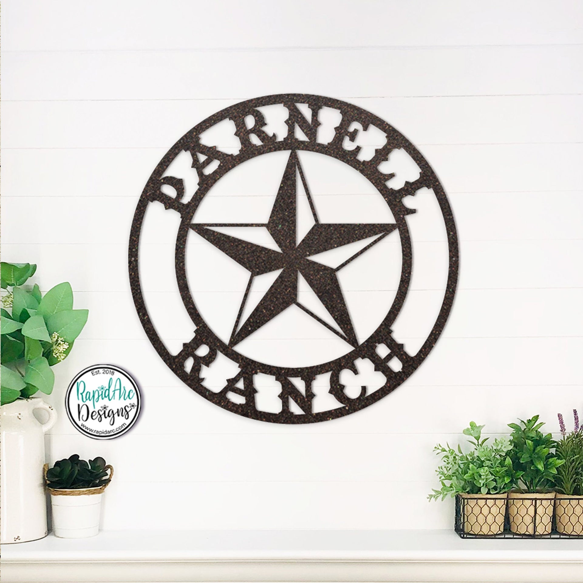 Personalized LONE STAR Name Sign | Custom Outdoor Texas Star Monogram | Old West Saloon | Ranch Sign | Cowboy Wall Decor | Metal Wall Art