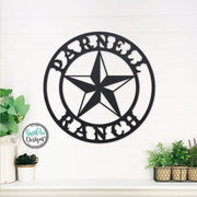 Personalized LONE STAR Name Sign | Custom Outdoor Texas Star Monogram | Old West Saloon | Ranch Sign | Cowboy Wall Decor | Metal Wall Art