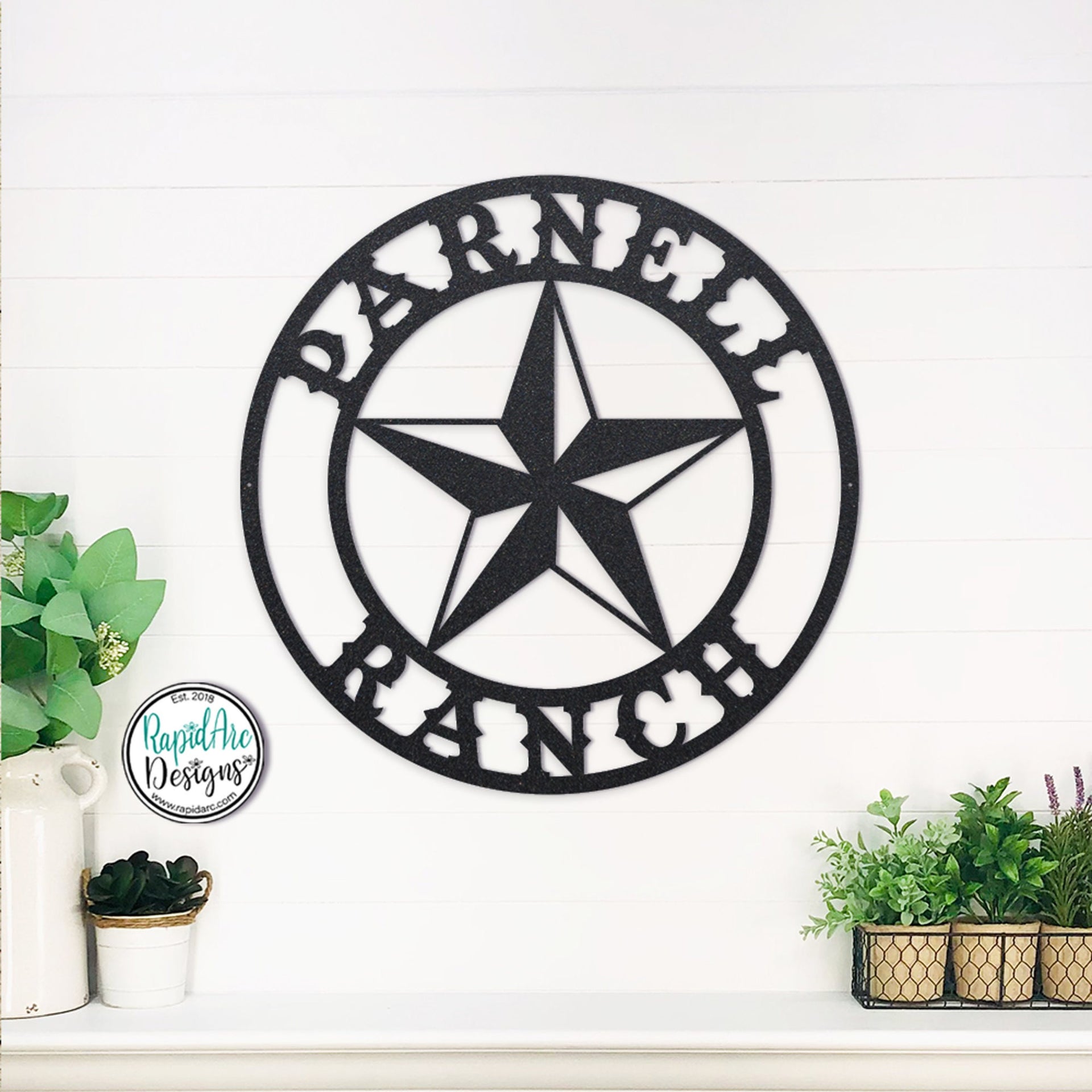 Personalized LONE STAR Name Sign | Custom Outdoor Texas Star Monogram | Old West Saloon | Ranch Sign | Cowboy Wall Decor | Metal Wall Art