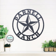 Personalized LONE STAR Name Sign | Custom Outdoor Texas Star Monogram | Old West Saloon | Ranch Sign | Cowboy Wall Decor | Metal Wall Art