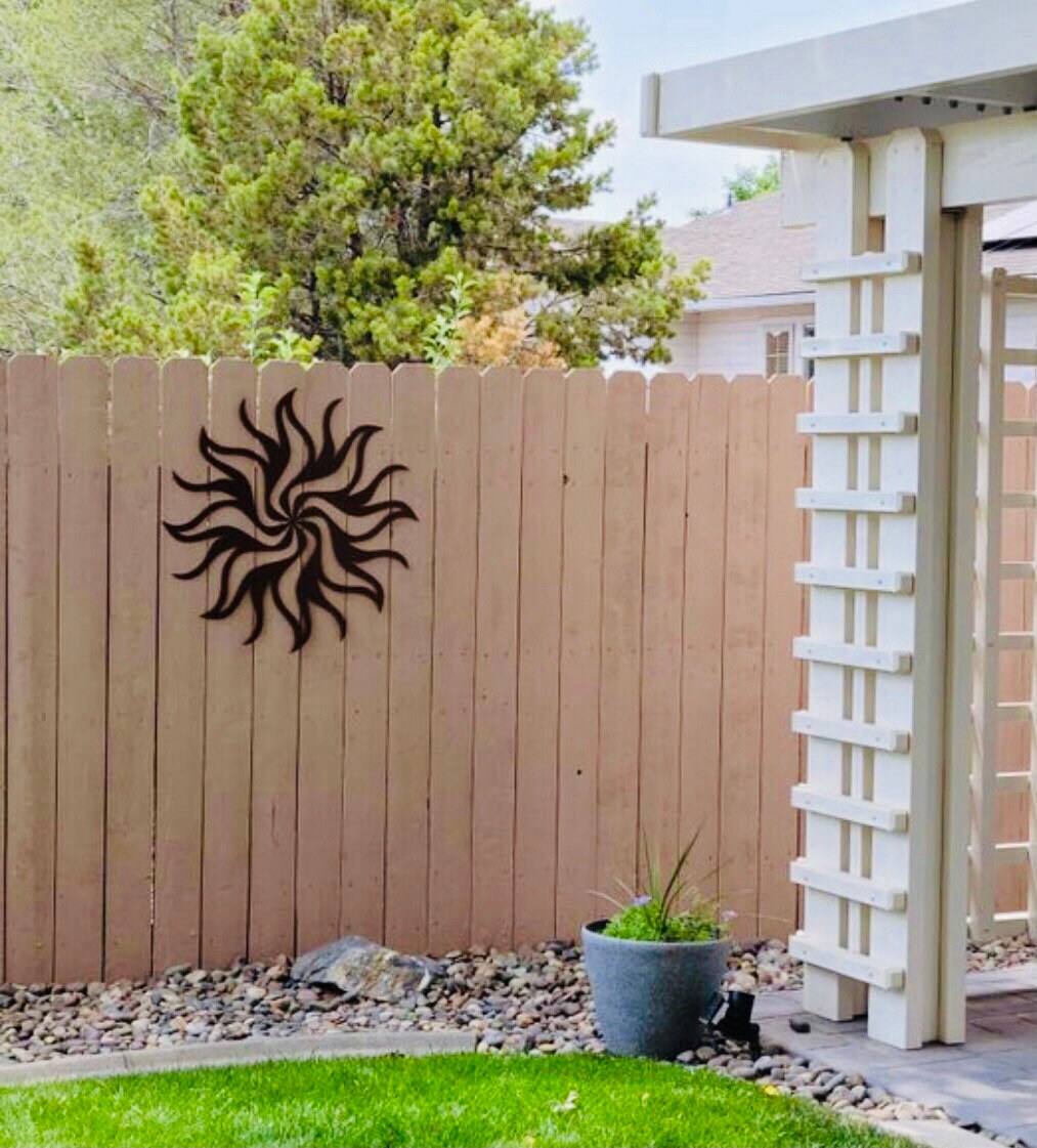 Metal Sunburst Wall Decor | Mid Century Modern Laser Cut Steel