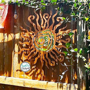 Metal Sun Wall Art | Whimsical Spiral Sun, Garden & Patio Decor