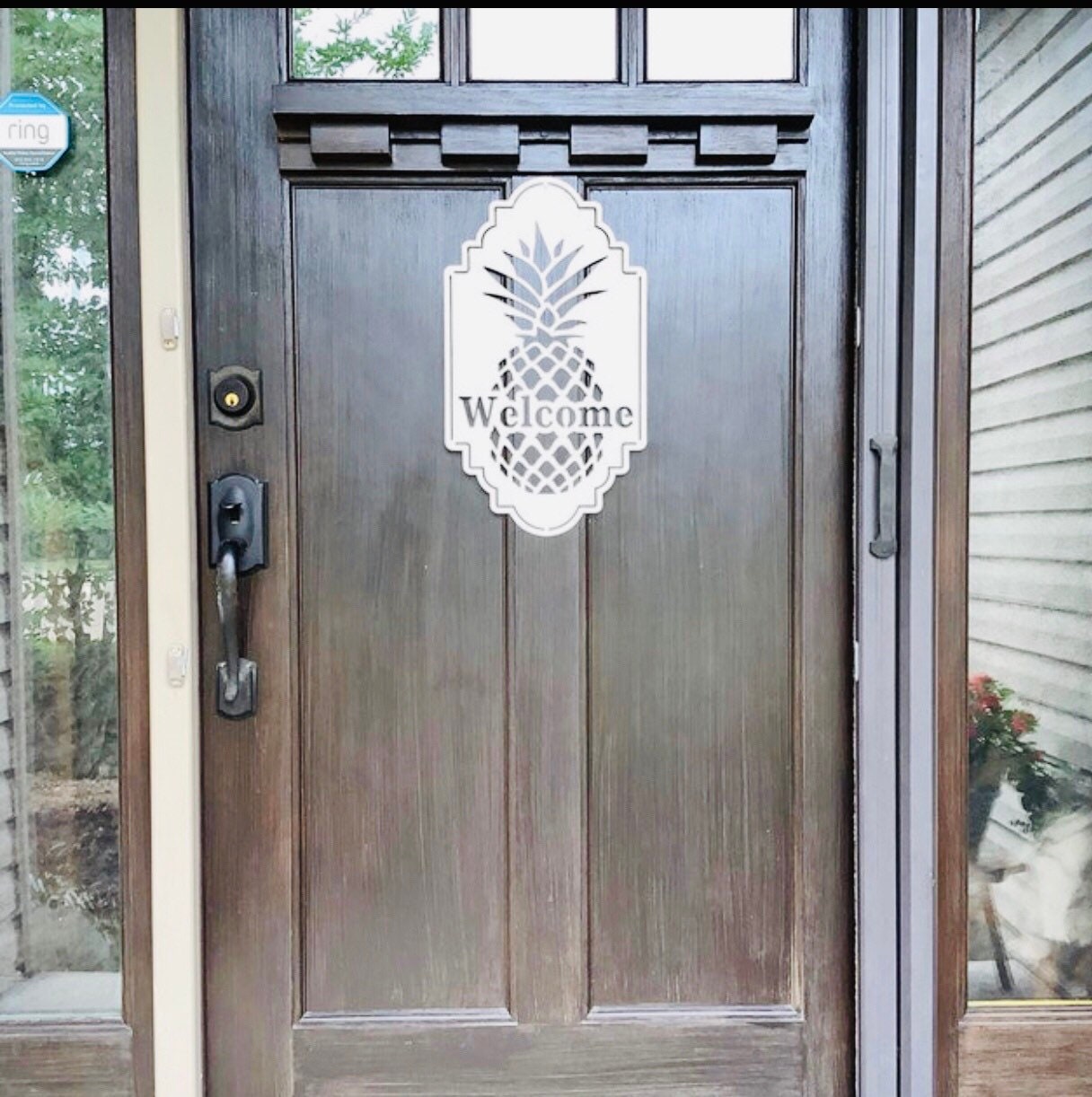PINEAPPLE Welcome Sign | Patio Decor | Porch Sign | Outdoor Decor | Pineapple Gifts - Metal Wall Art | Housewarming Gift | Pineapple Welcome