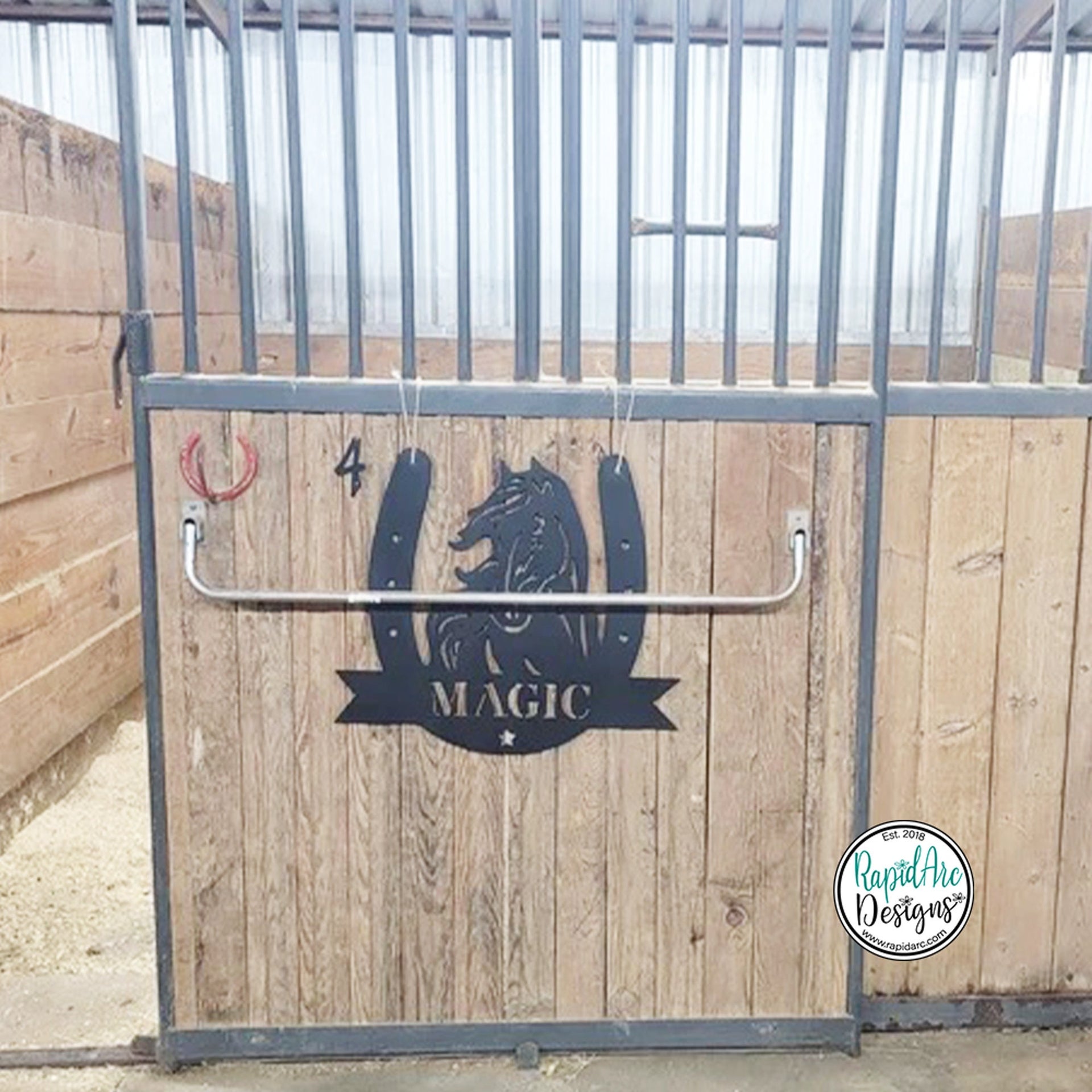 Custom Horse Name Sign: Metal Horseshoe Monogram, Western Farm Decor