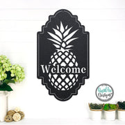 PINEAPPLE Welcome Sign | Patio Decor | Porch Sign | Outdoor Decor | Pineapple Gifts - Metal Wall Art | Housewarming Gift | Pineapple Welcome