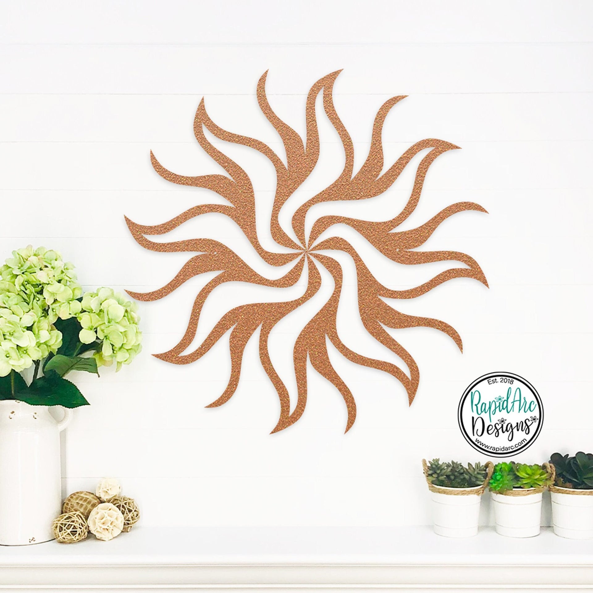 Metal Sunburst Wall Decor | Mid Century Modern Laser Cut Steel