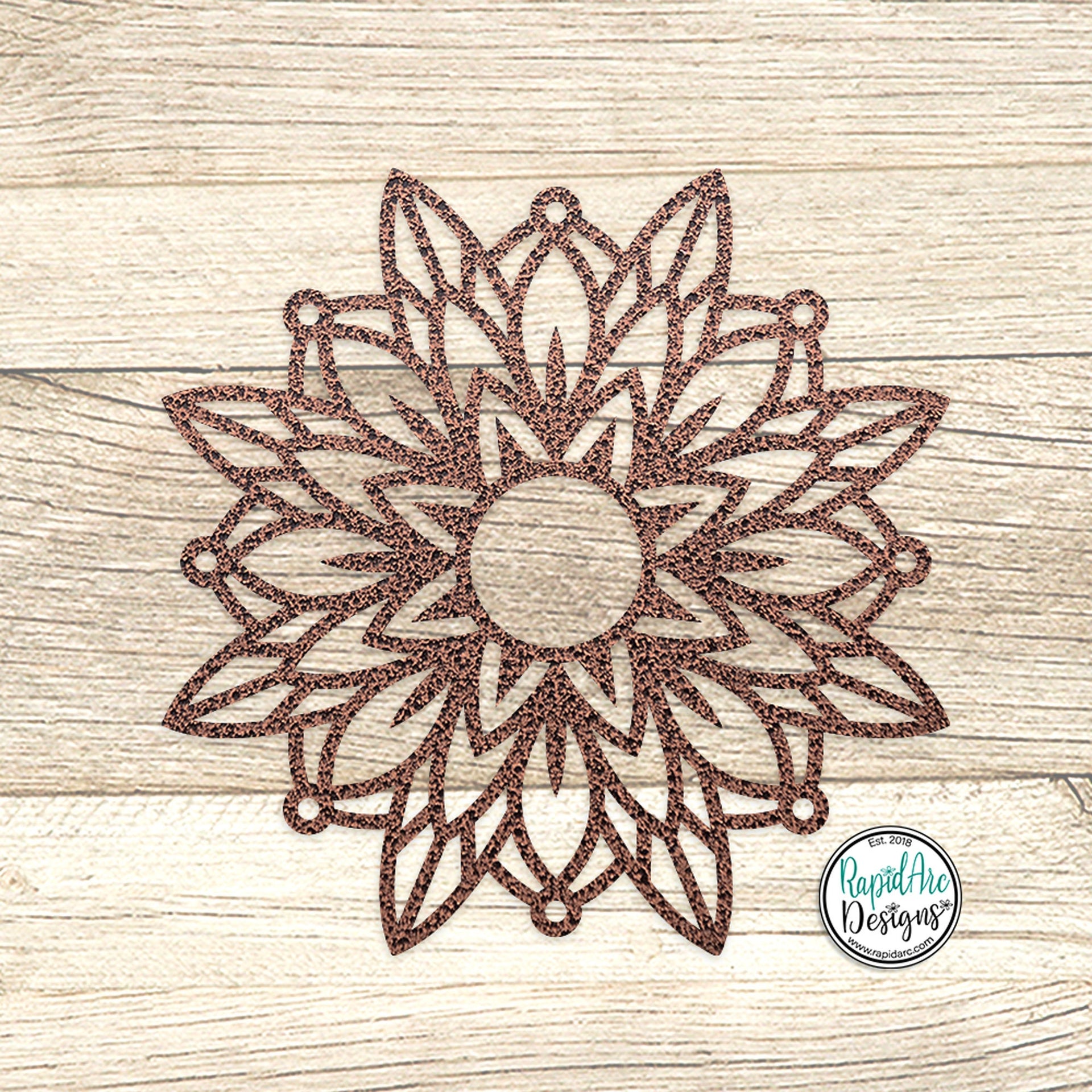 Wildflower MANDALA Metal Wall Hanging | Modern Metal Flower | Unique Indoor Outdoor Decor | Housewarming Gift | Wildflower Mandala Style 3