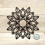 Wildflower MANDALA Metal Wall Hanging | Modern Metal Flower | Unique Indoor Outdoor Decor | Housewarming Gift | Wildflower Mandala Style 3