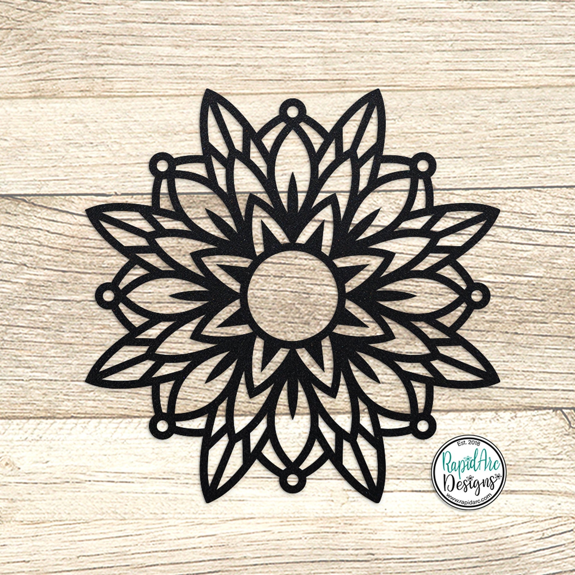 Wildflower MANDALA Metal Wall Hanging | Modern Metal Flower | Unique Indoor Outdoor Decor | Housewarming Gift | Wildflower Mandala Style 3