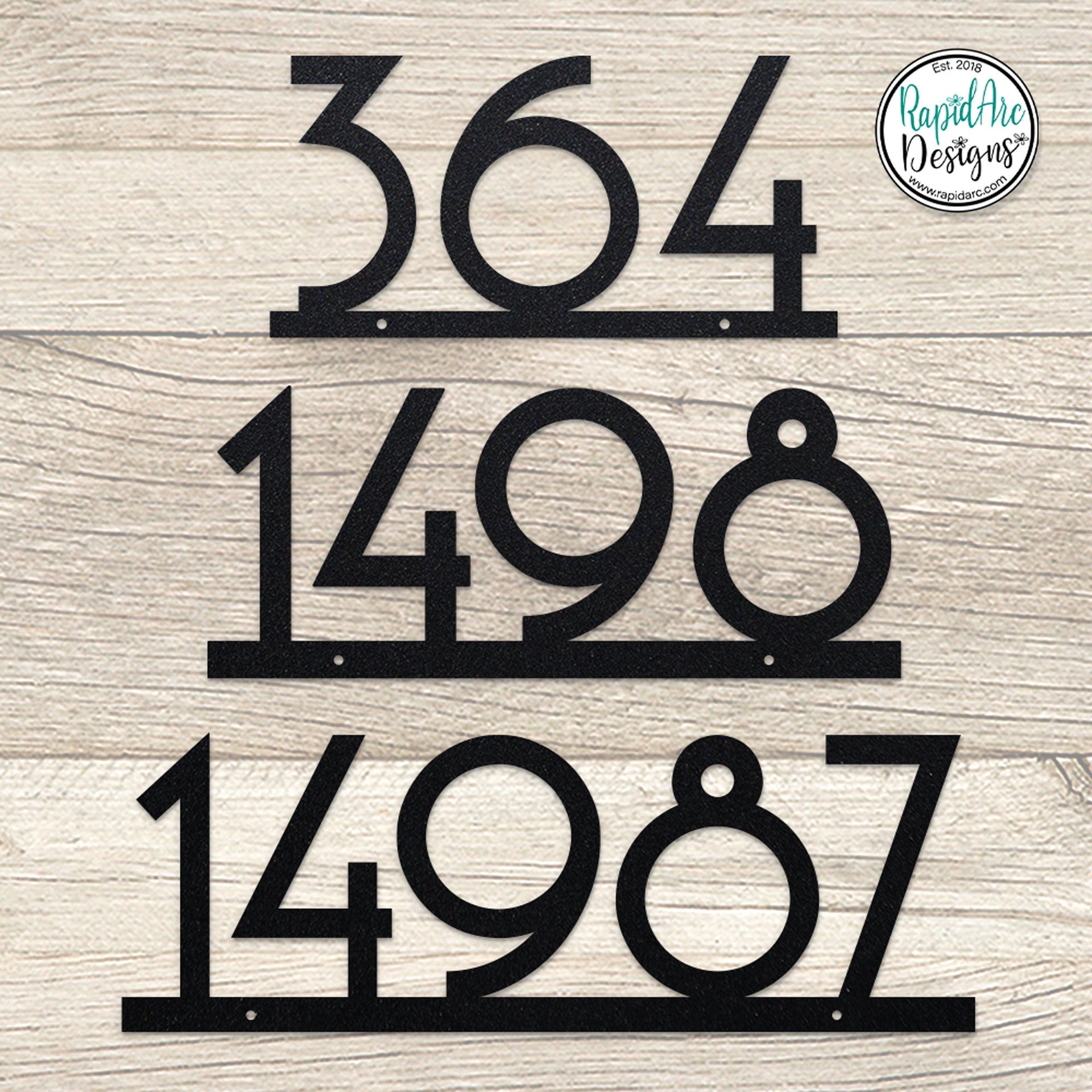 5" and 8" Tall Numbers Mid Century Metal House Number Sign