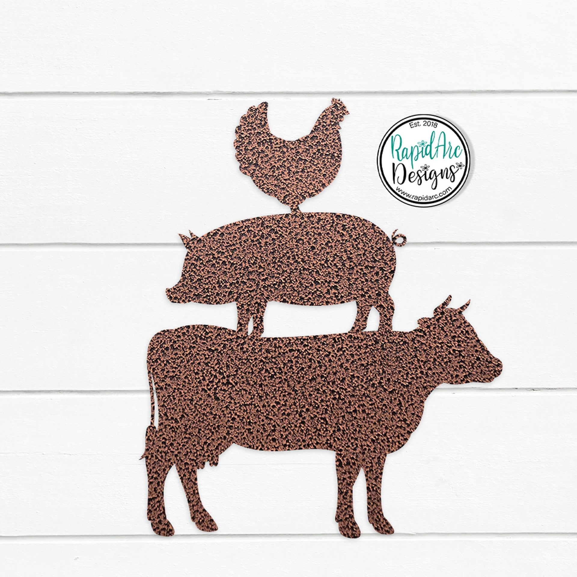 Stacked Farm Animals Metal Sign | Farmhouse Wall Decor