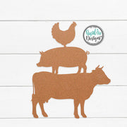 Stacked Farm Animals Metal Sign | Farmhouse Wall Decor
