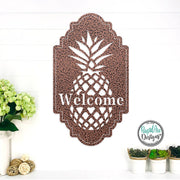 PINEAPPLE Welcome Sign | Patio Decor | Porch Sign | Outdoor Decor | Pineapple Gifts - Metal Wall Art | Housewarming Gift | Pineapple Welcome