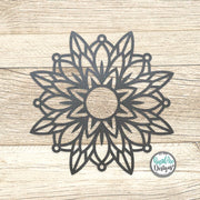 Wildflower MANDALA Metal Wall Hanging | Modern Metal Flower | Unique Indoor Outdoor Decor | Housewarming Gift | Wildflower Mandala Style 3