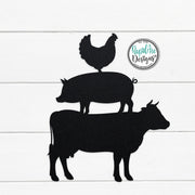 Stacked Farm Animals Metal Sign | Farmhouse Wall Decor