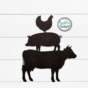 Stacked Farm Animals Metal Sign | Farmhouse Wall Decor