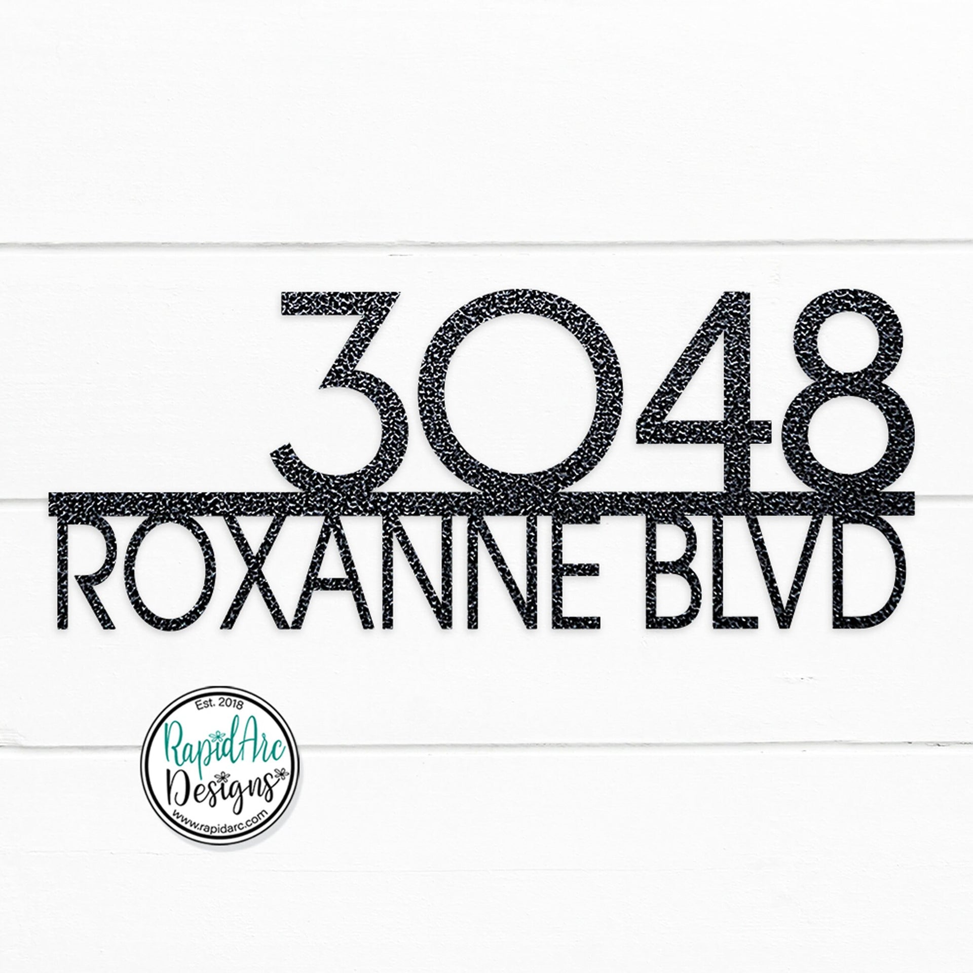Modern Deco Metal House Number Sign
