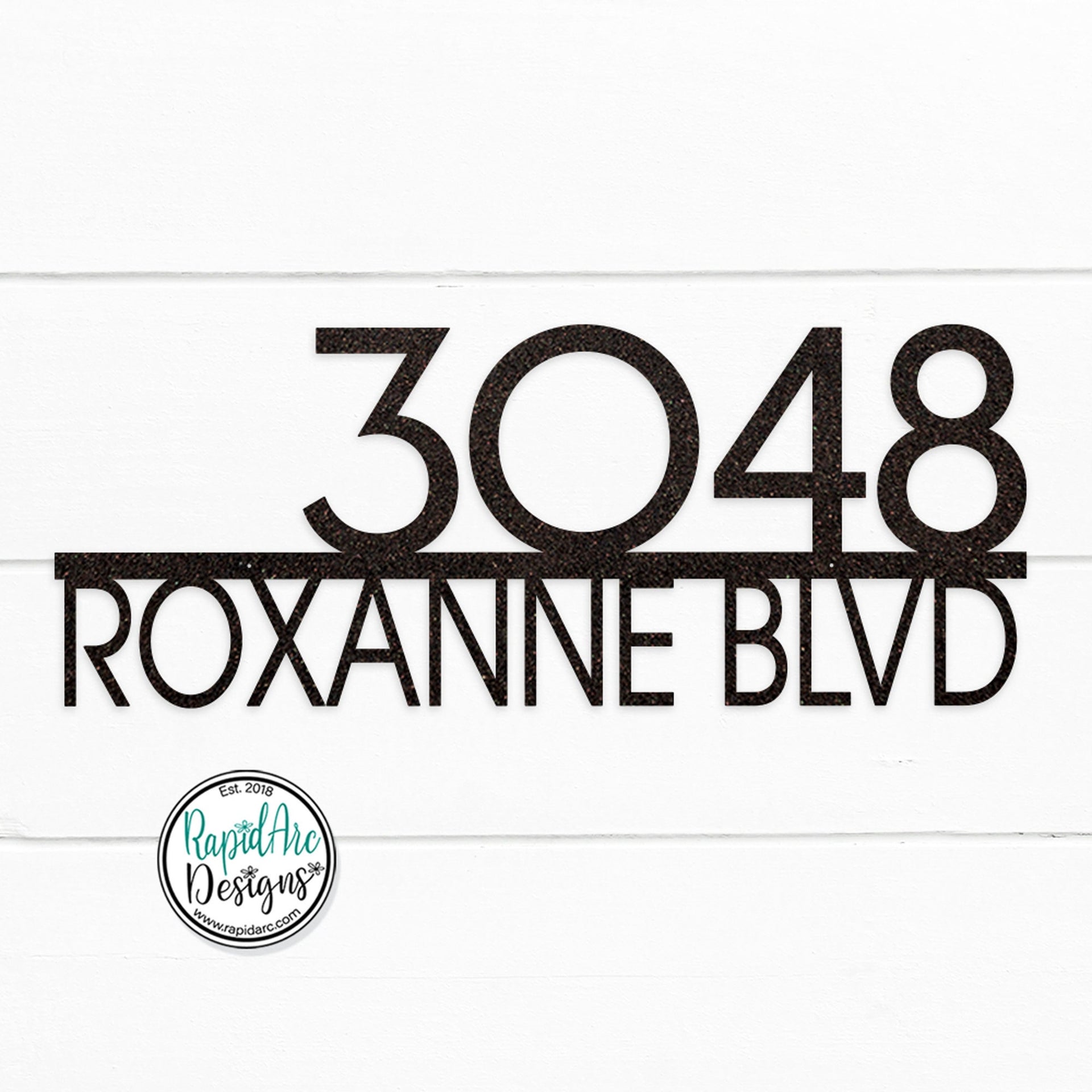 Modern Deco Metal House Number Sign
