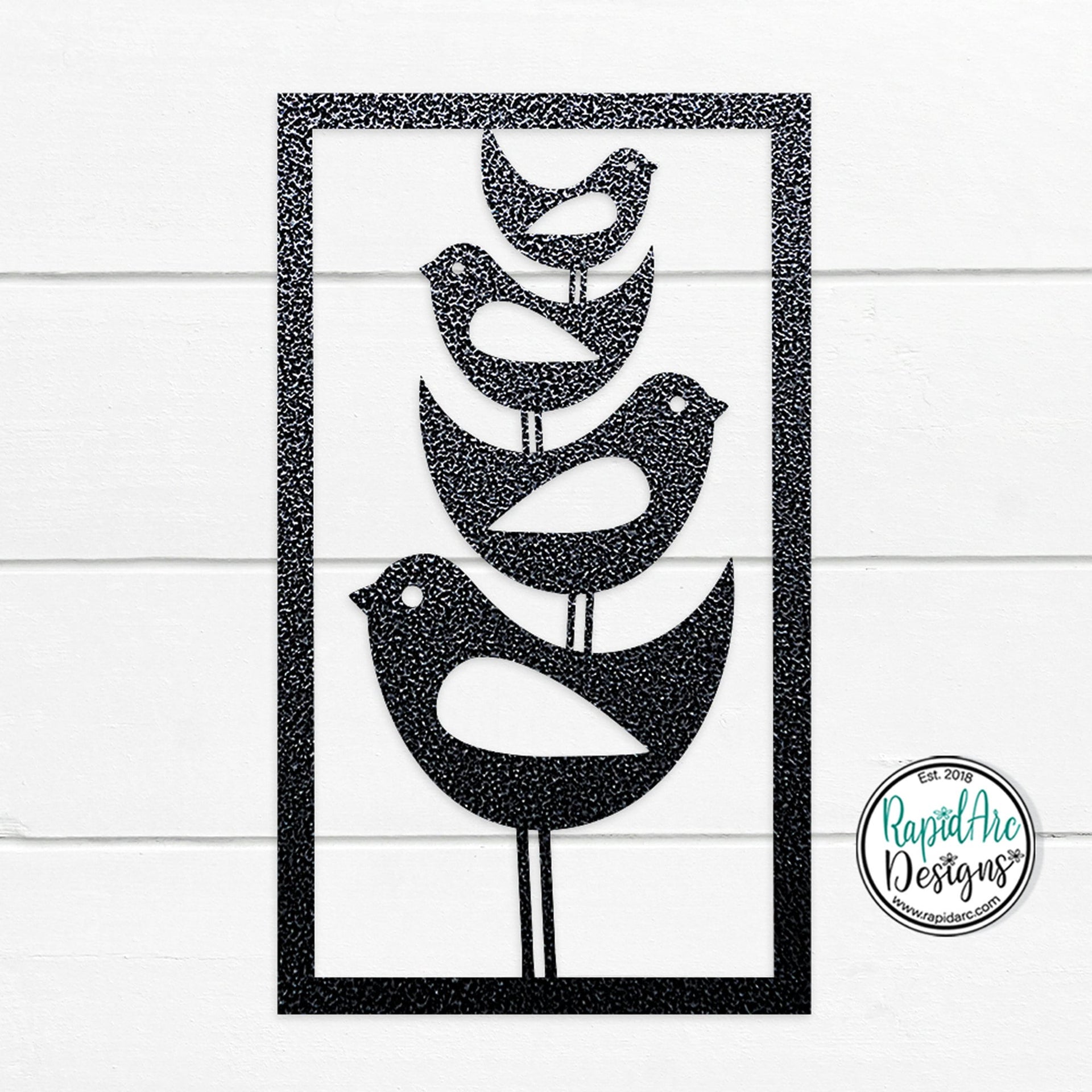 Metal Mid Century Modern Stacked Birds | Metal Art Stacked Bird Design by RapidArc | Retro Atomic Age Birds | Custom Wall Art | Best Gift