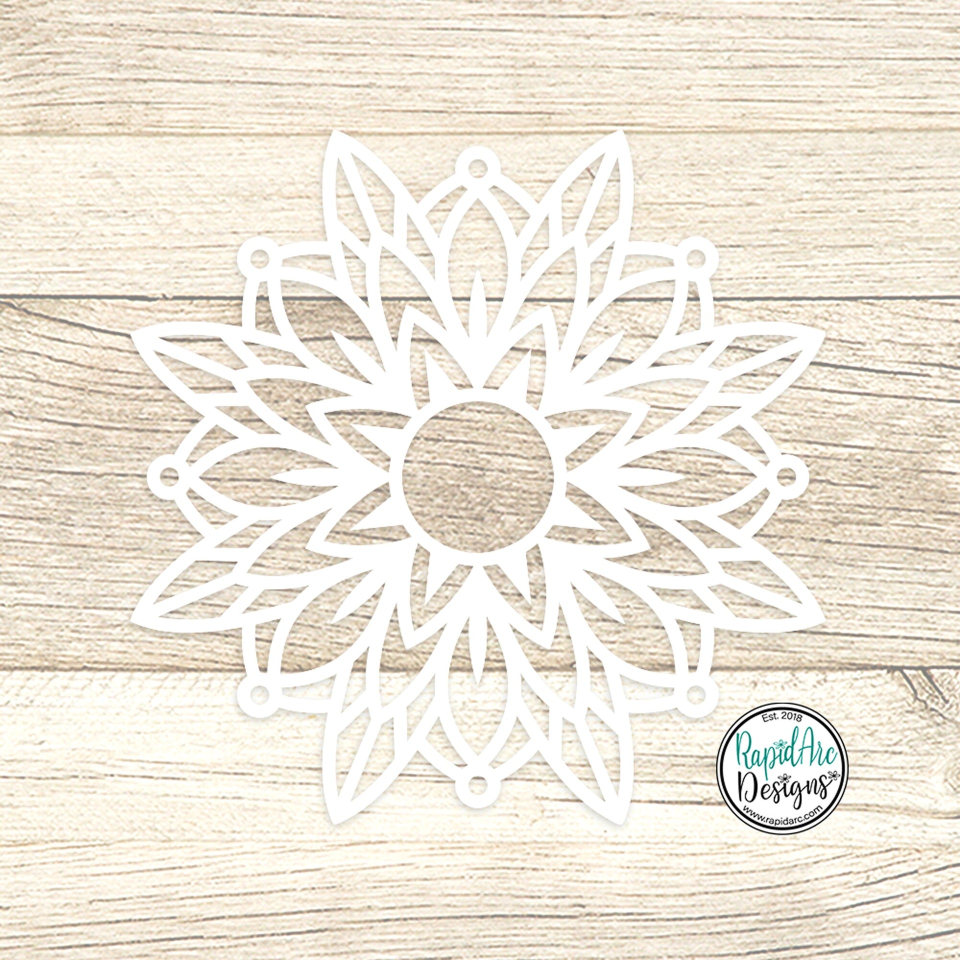 Wildflower MANDALA Metal Wall Hanging | Modern Metal Flower | Unique Indoor Outdoor Decor | Housewarming Gift | Wildflower Mandala Style 3