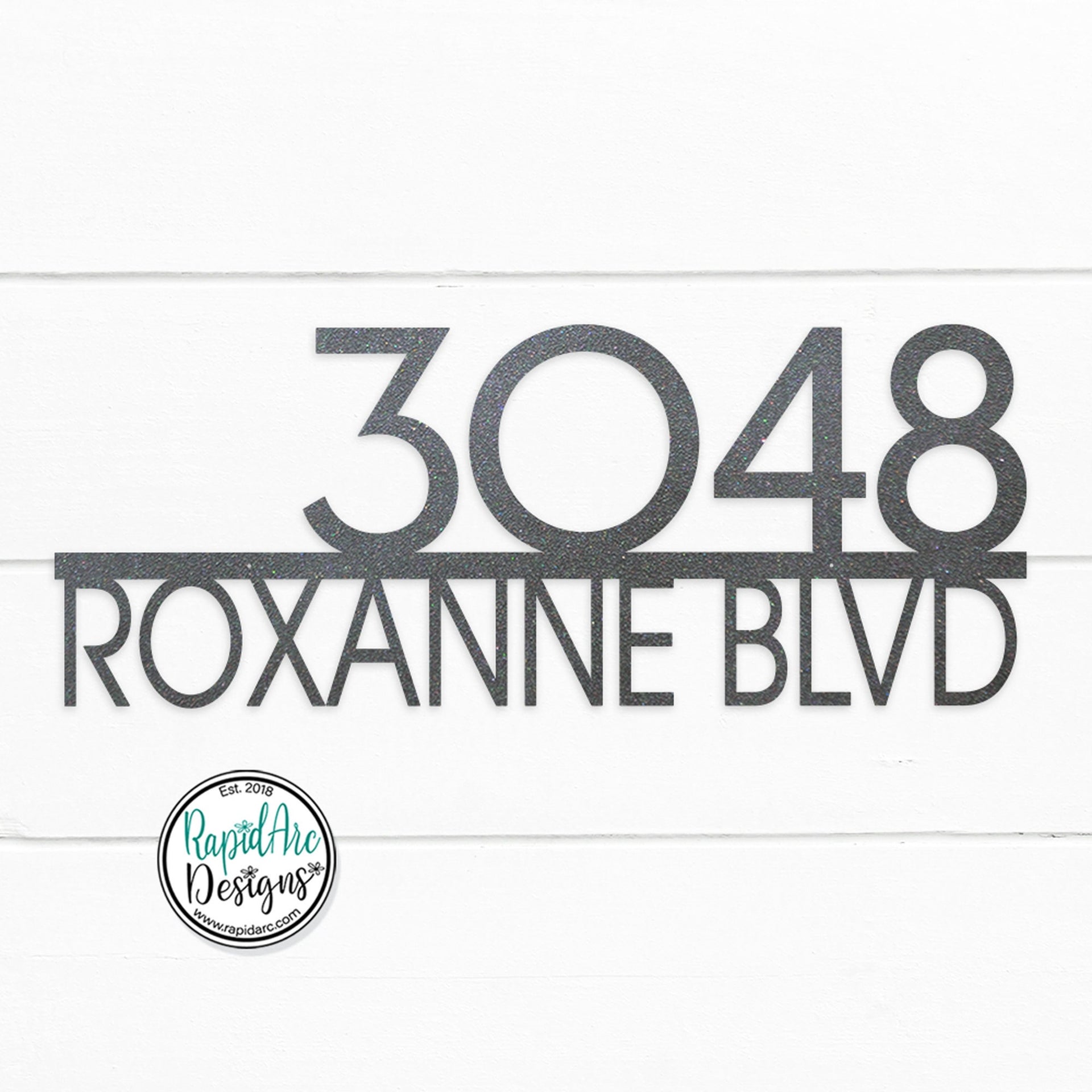 Modern Deco Metal House Number Sign
