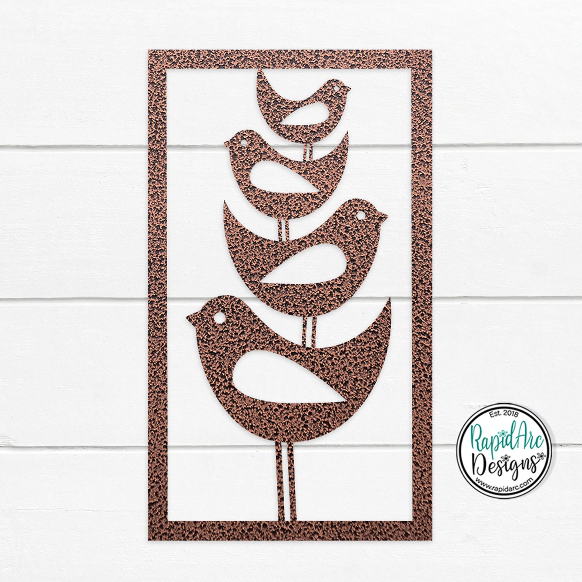 Metal Mid Century Modern Stacked Birds | Metal Art Stacked Bird Design by RapidArc | Retro Atomic Age Birds | Custom Wall Art | Best Gift