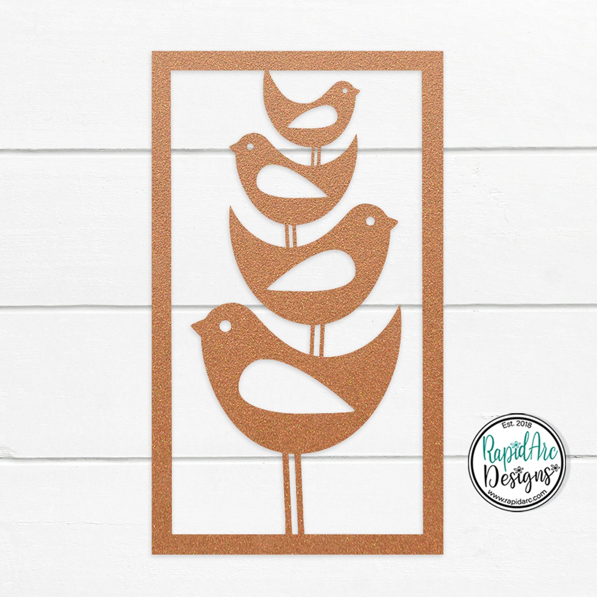 Metal Mid Century Modern Stacked Birds | Metal Art Stacked Bird Design by RapidArc | Retro Atomic Age Birds | Custom Wall Art | Best Gift