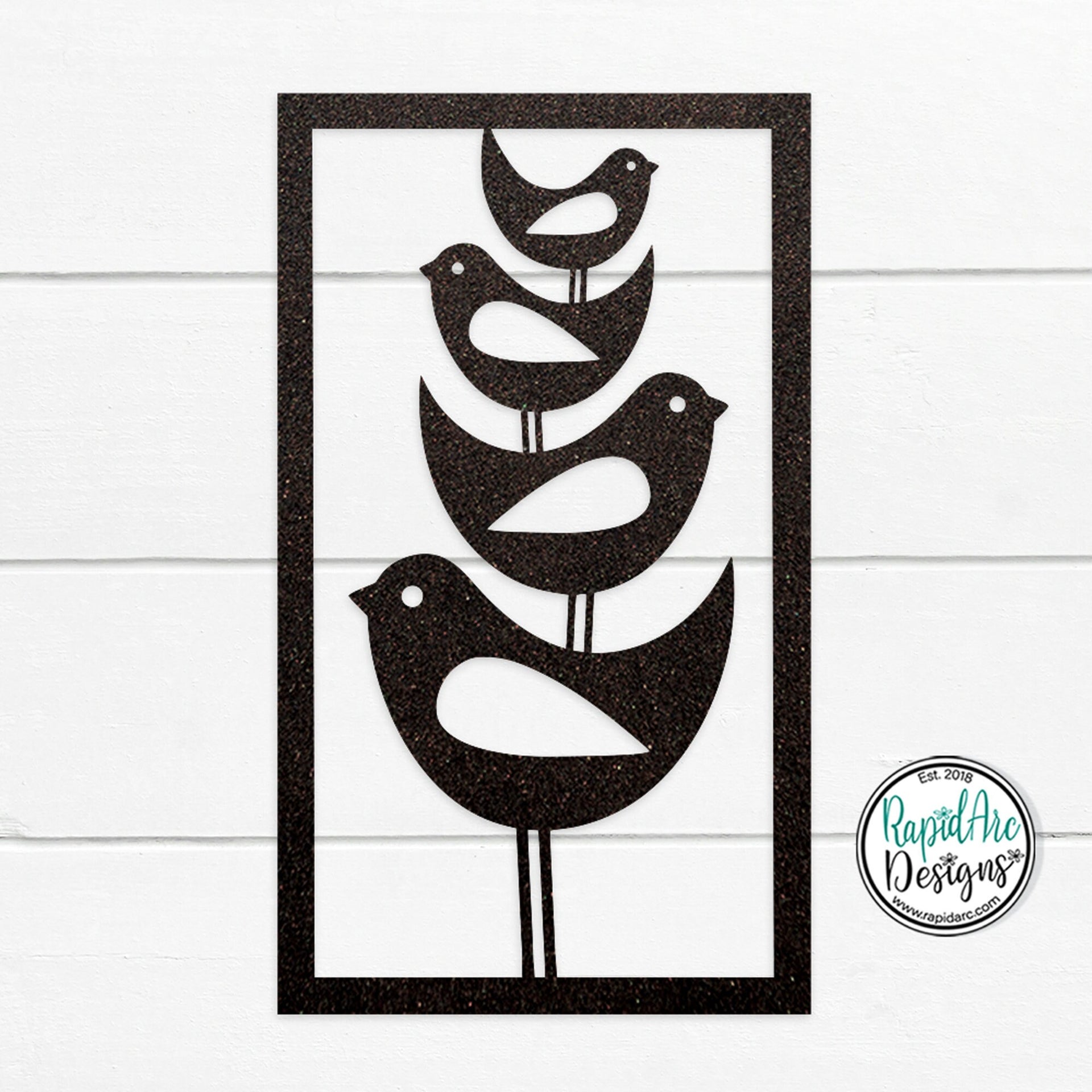 Metal Mid Century Modern Stacked Birds | Metal Art Stacked Bird Design by RapidArc | Retro Atomic Age Birds | Custom Wall Art | Best Gift