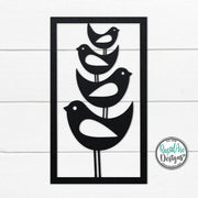 Metal Mid Century Modern Stacked Birds | Metal Art Stacked Bird Design by RapidArc | Retro Atomic Age Birds | Custom Wall Art | Best Gift