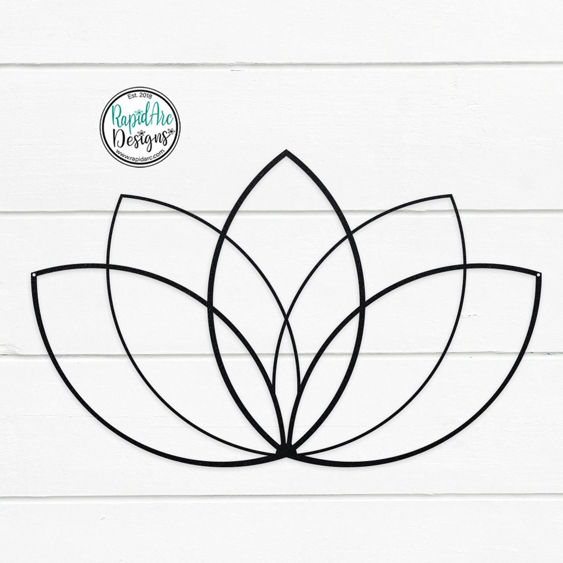 Geometric Lotus Flower Metal Wall Art | Line Art, Namaste Decor