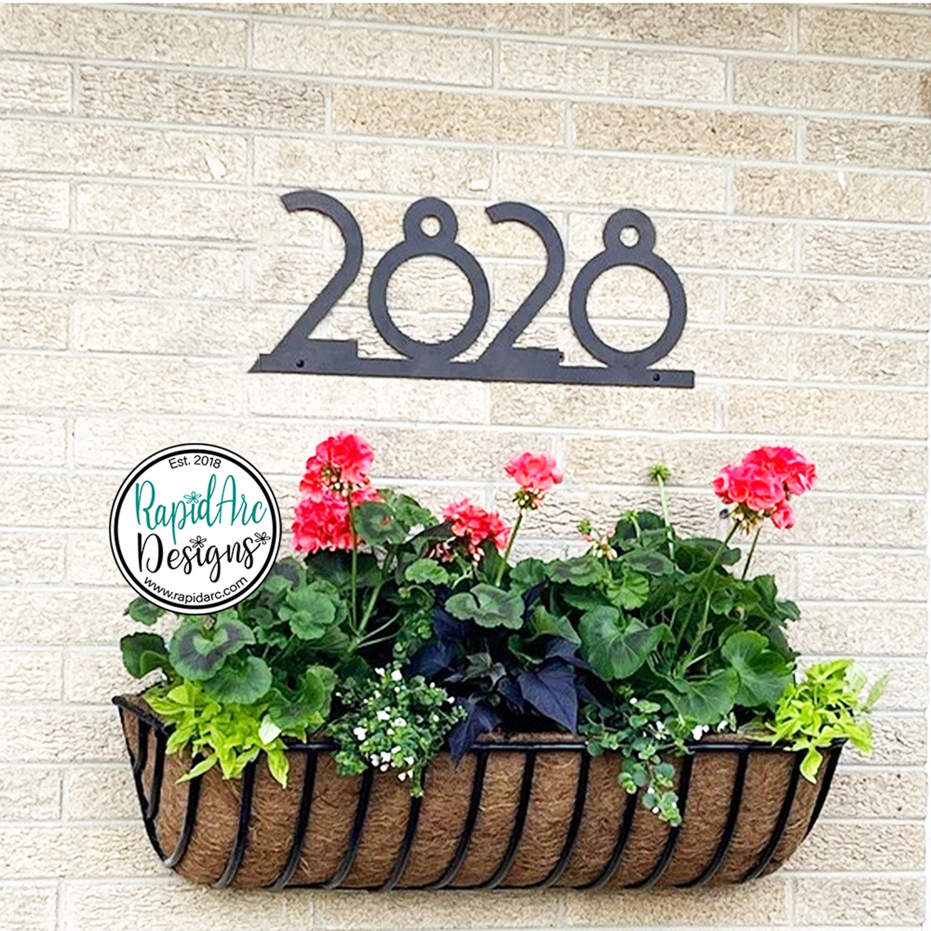 5" and 8" Tall Numbers Mid Century Metal House Number Sign