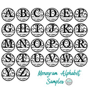 Personalized Metal Monogram Name Sign - Custom Family Name Sign - Photo Gallery Wall Decor - Front Door Hanger - Round Monogram Name Sign