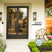 Modern Metal House Number Sign | Powder Coated Steel Address Plaque