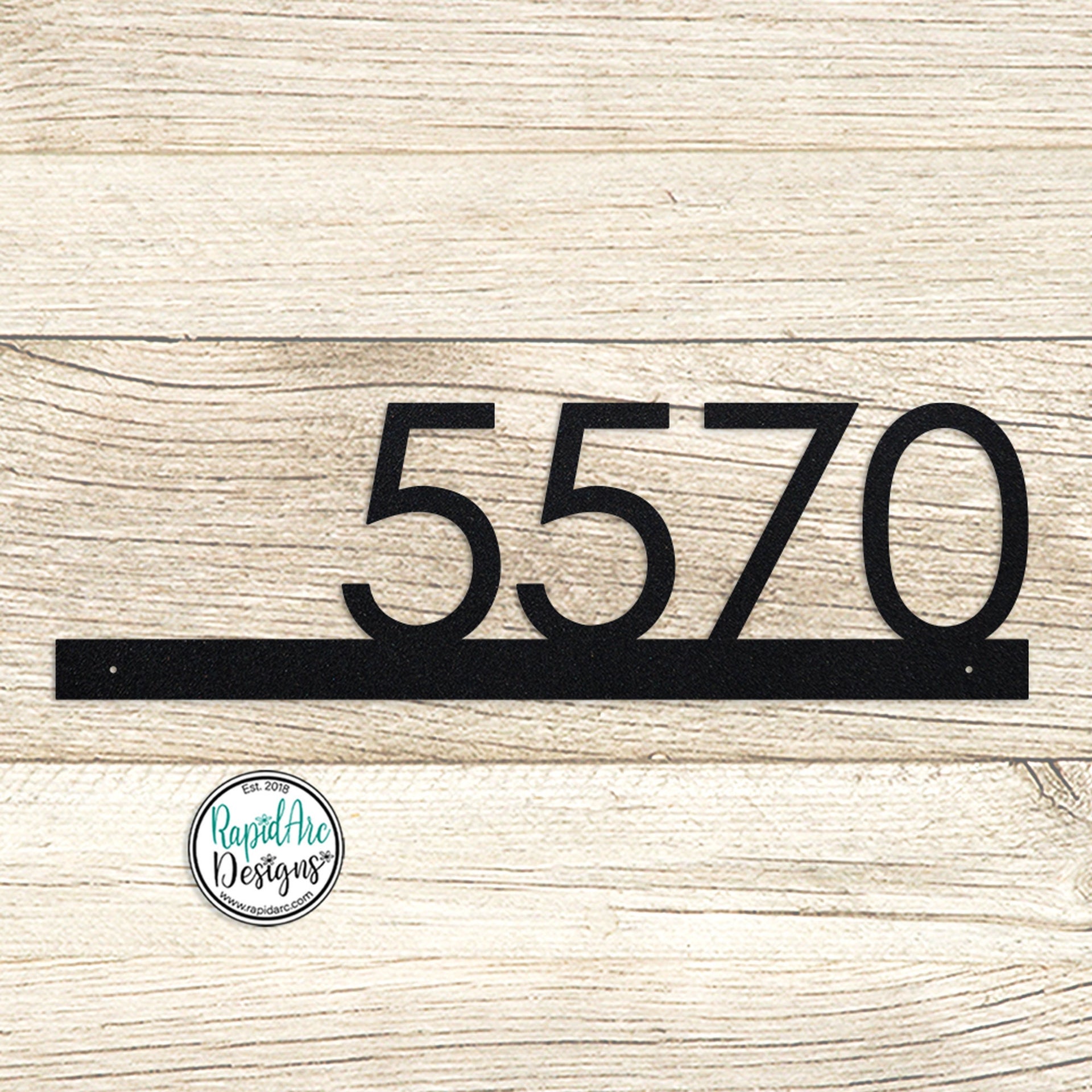 Modern Metal House Number Sign | Powder Coated Steel Address Plaque