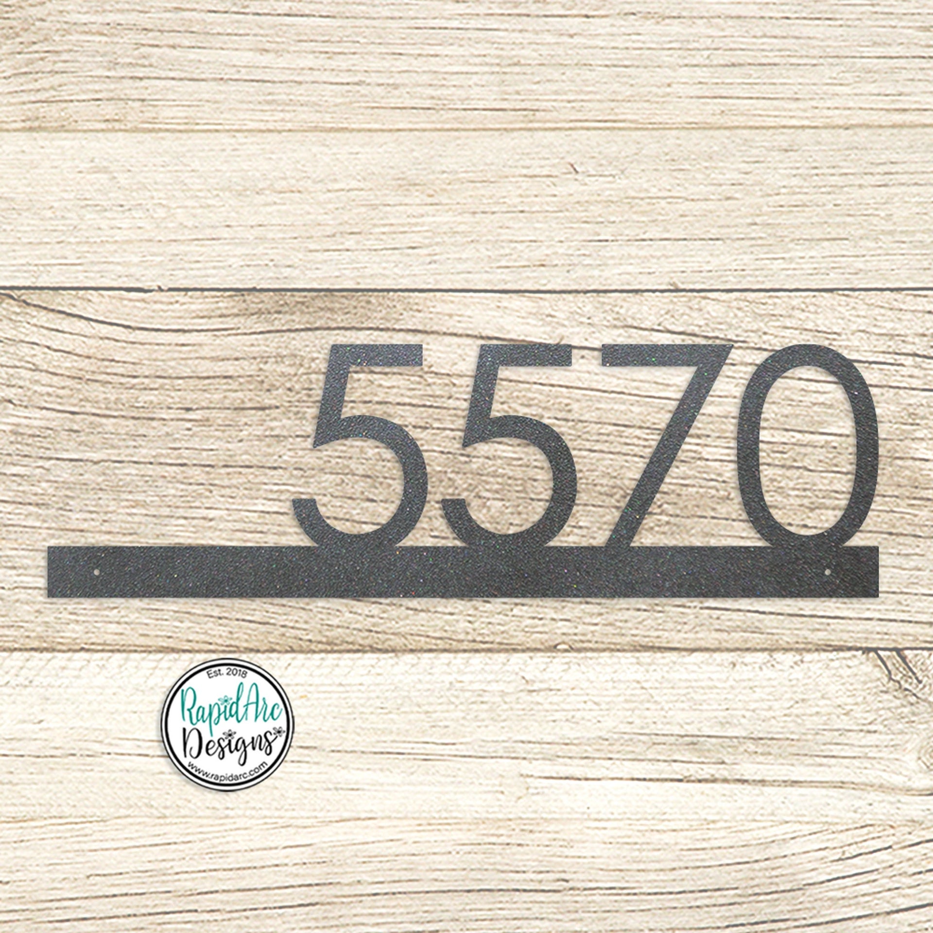 Modern Metal House Number Sign | Powder Coated Steel Address Plaque