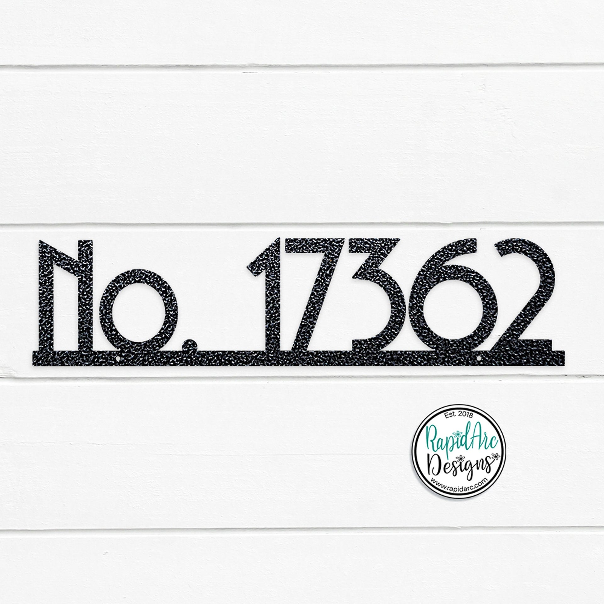 Mid Century Modern Metal Address Sign | House Number Plaque