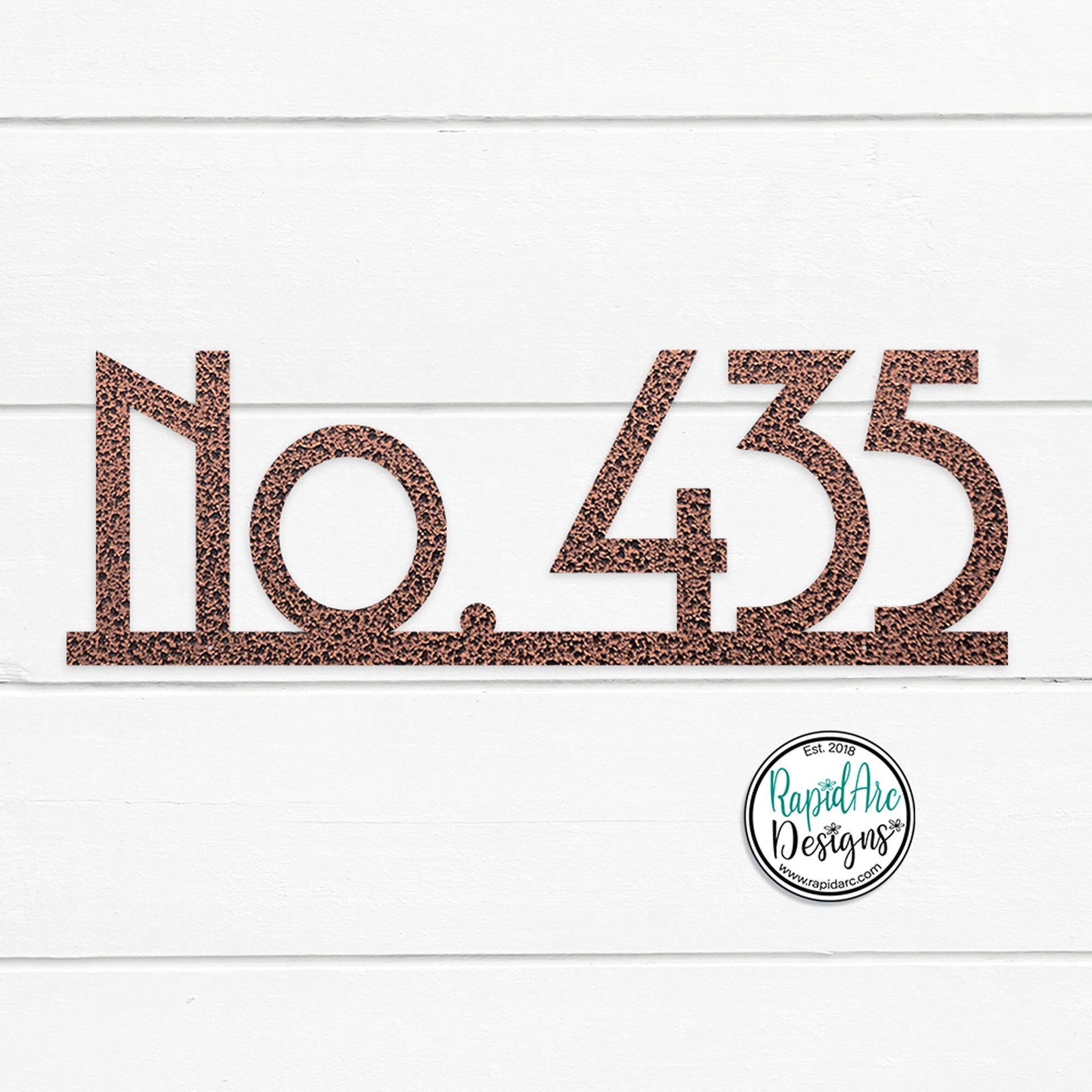 Mid Century Modern Metal Address Sign | House Number Plaque