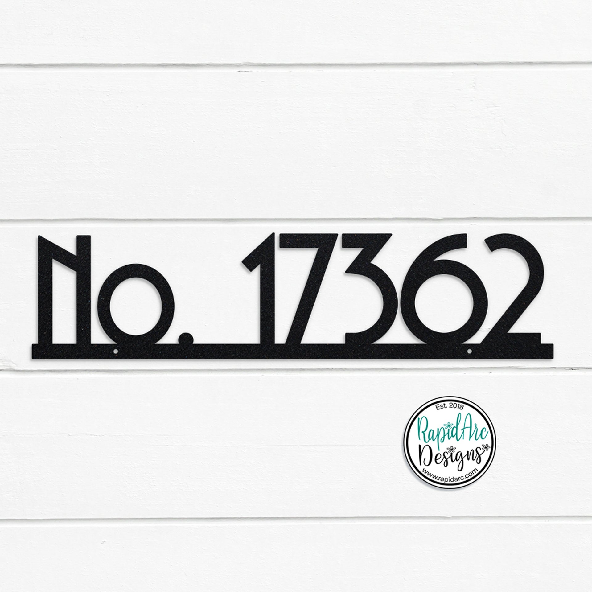Mid Century Modern Metal Address Sign | House Number Plaque