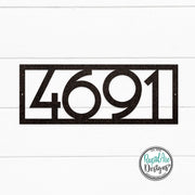 Mid Century Modern Framed Metal House Number Sign