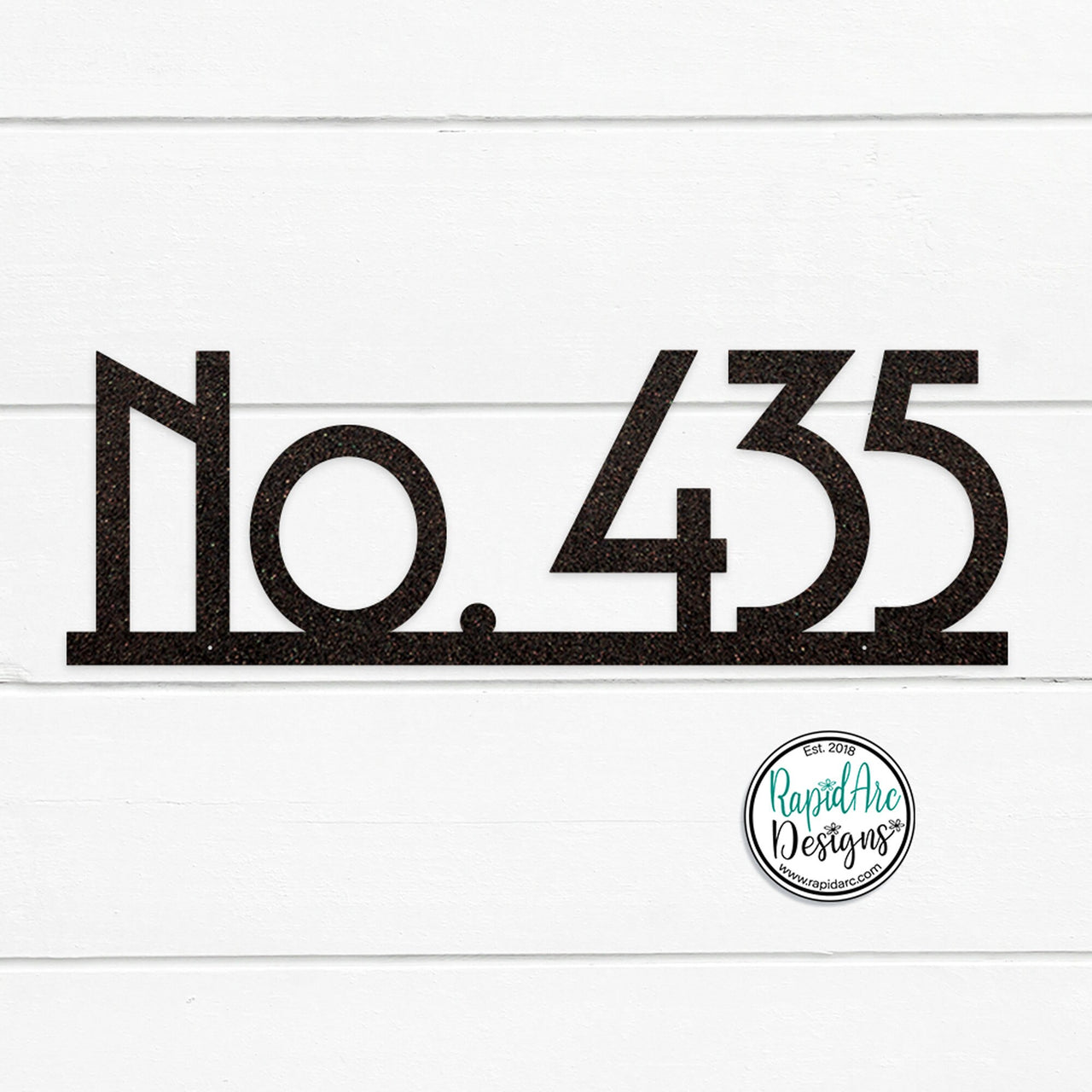 Mid Century Modern Metal Address Sign | House Number Plaque
