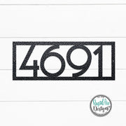 Mid Century Modern Framed Metal House Number Sign